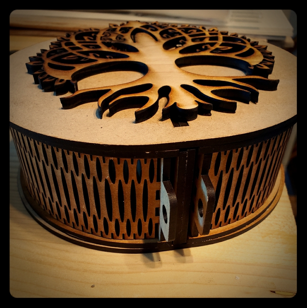 Handmade wooden trinket box
